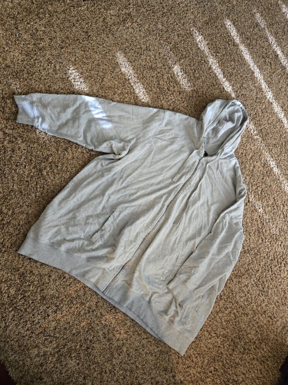 Gray Lightweight Zip Hoodie
